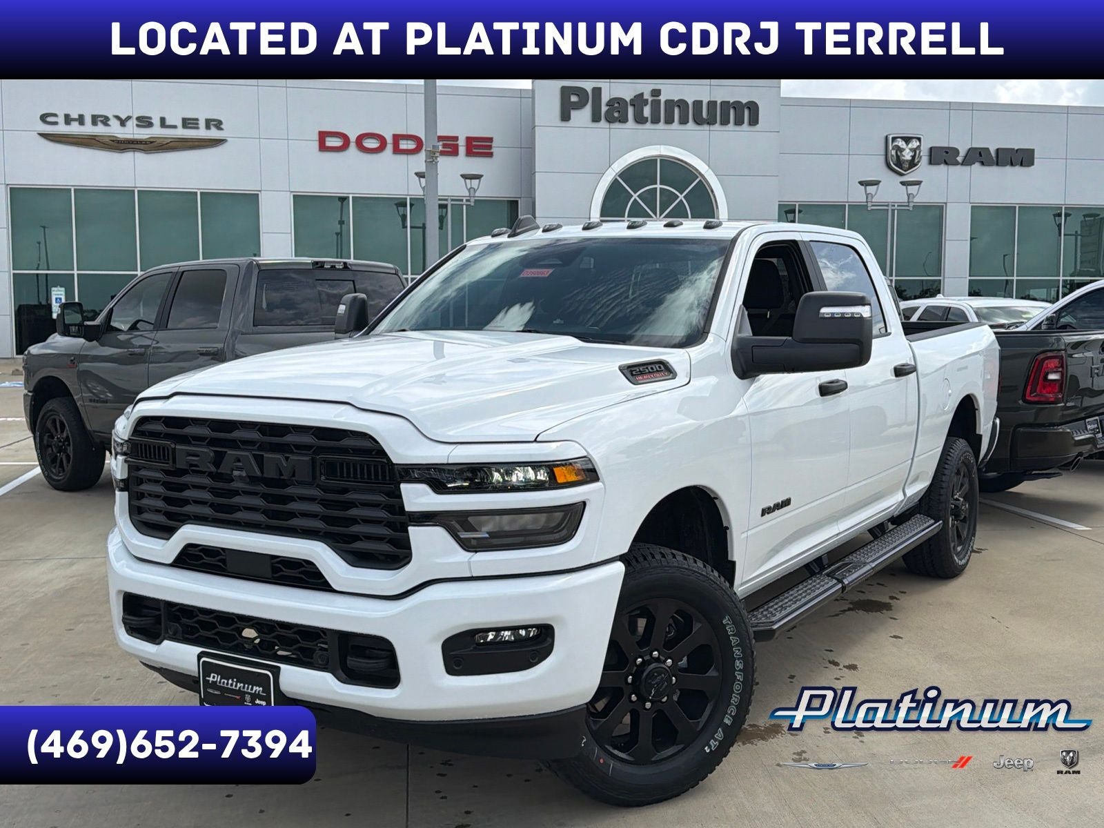 2026 RAM Ram 2500 RAM 2500 LONE STAR CREW CAB 4X4 6'4' BOX in Bright White Clear-Coat Exterior Paint — front three-quarter view