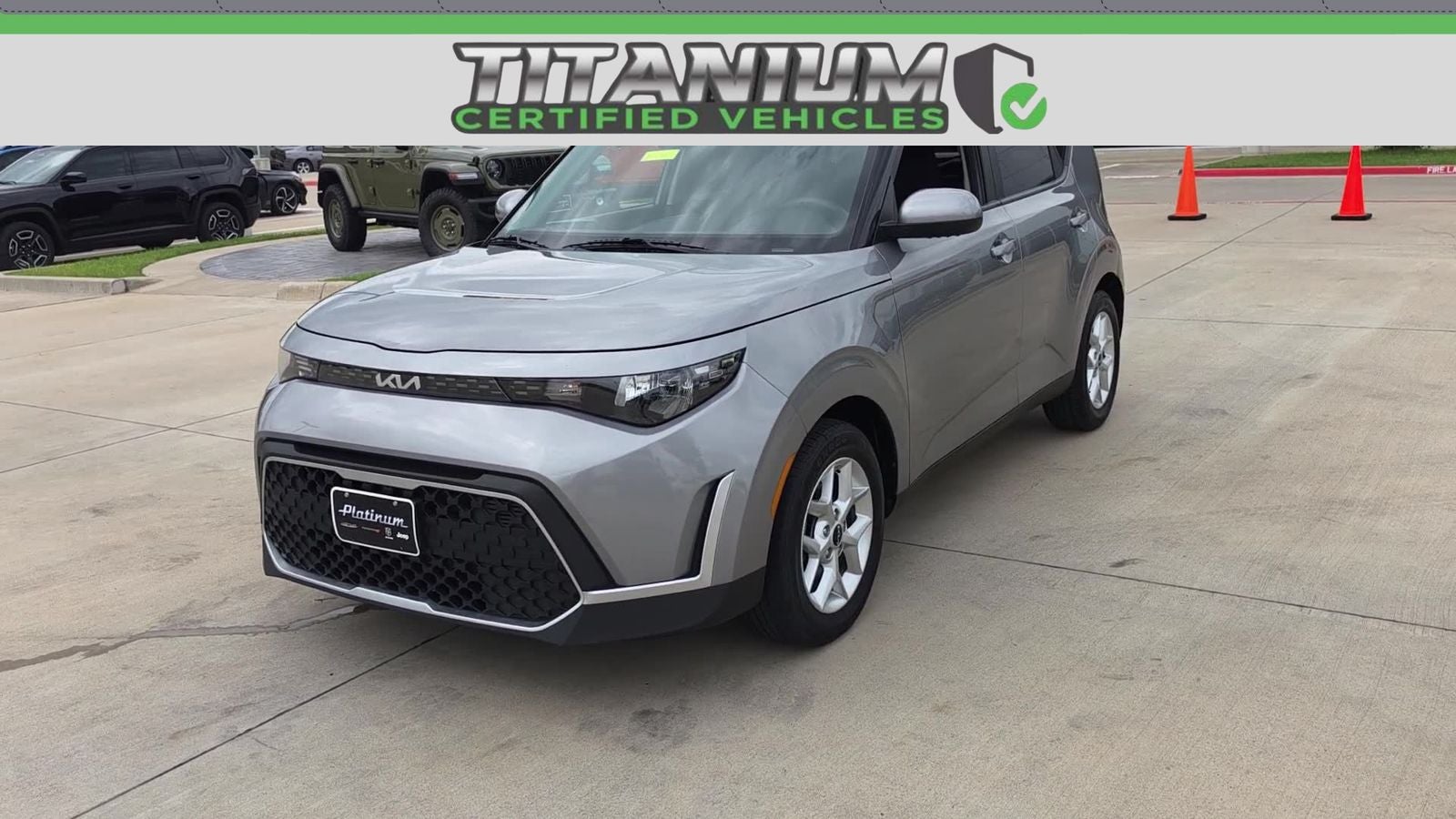 2023 Kia Soul LX in Steel Gray — front three-quarter view