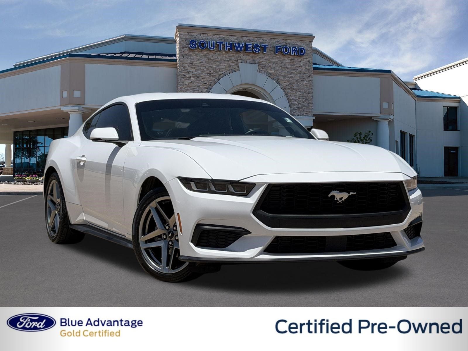 2025 Ford Mustang EcoBoost Premium in Oxford White — front three-quarter view