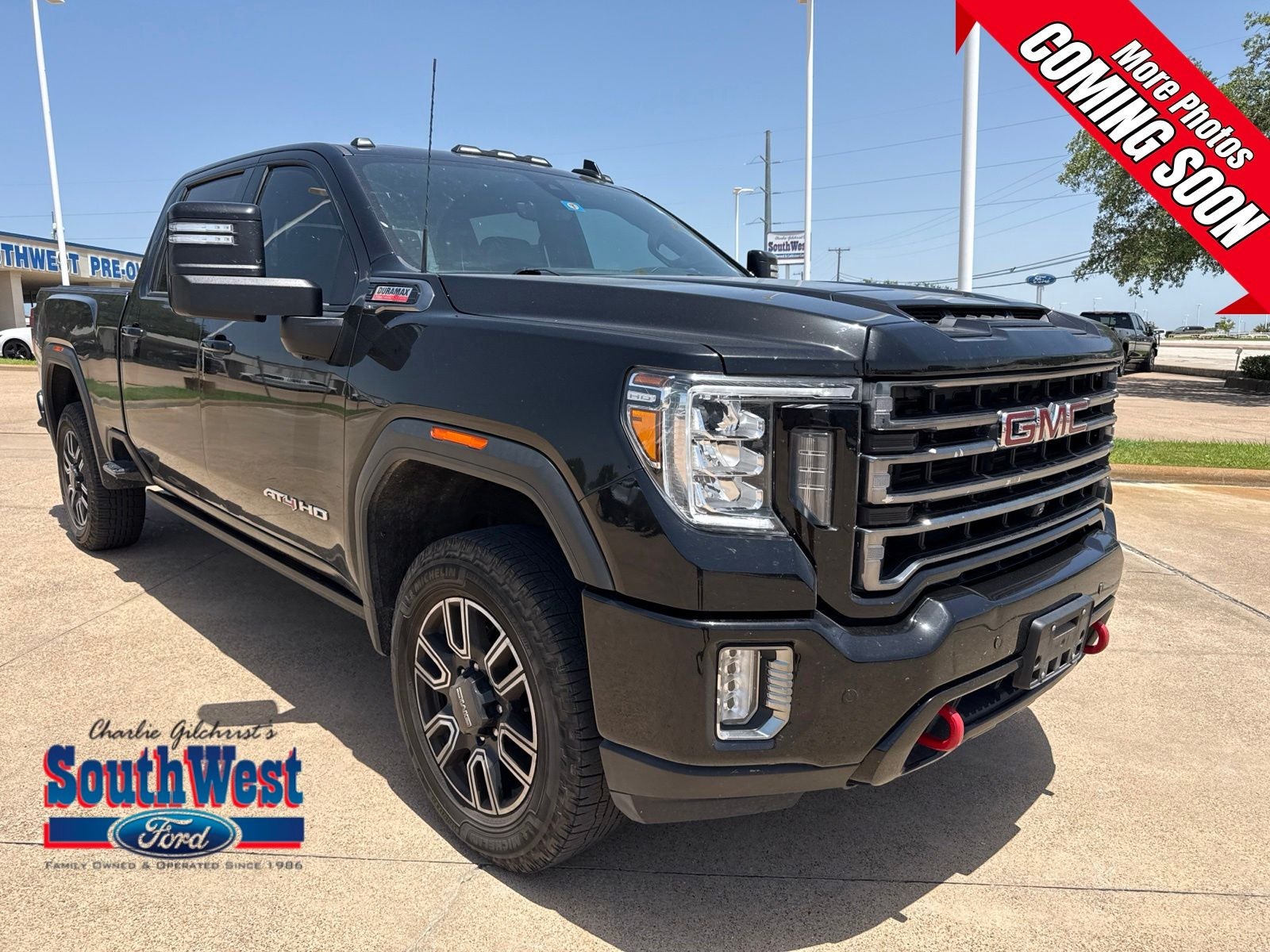 2023 GMC Sierra 2500HD AT4 in Onyx Black — front three-quarter view
