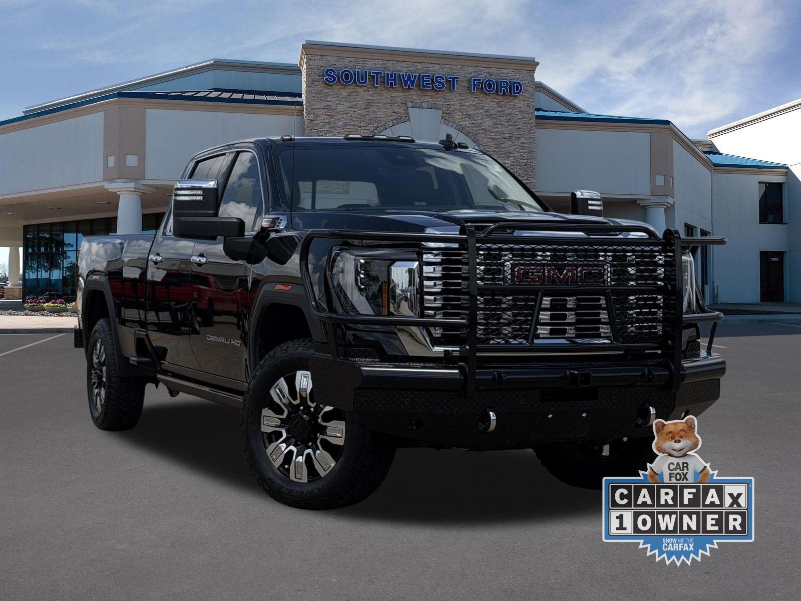 2025 GMC Sierra 3500HD Denali in Onyx Black — front three-quarter view