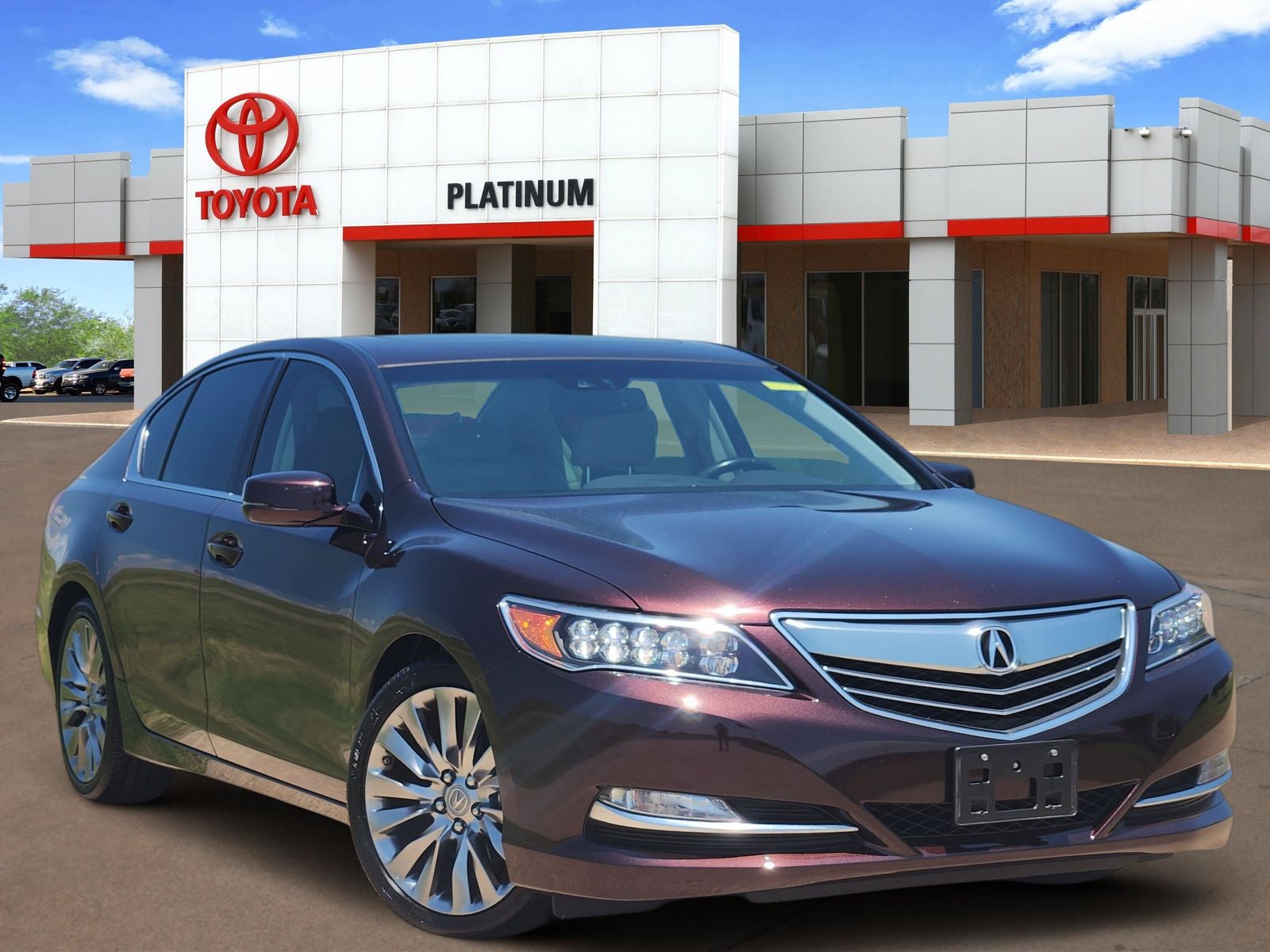2017 Acura RLX Base in Pomegranate Pearl — front three-quarter view