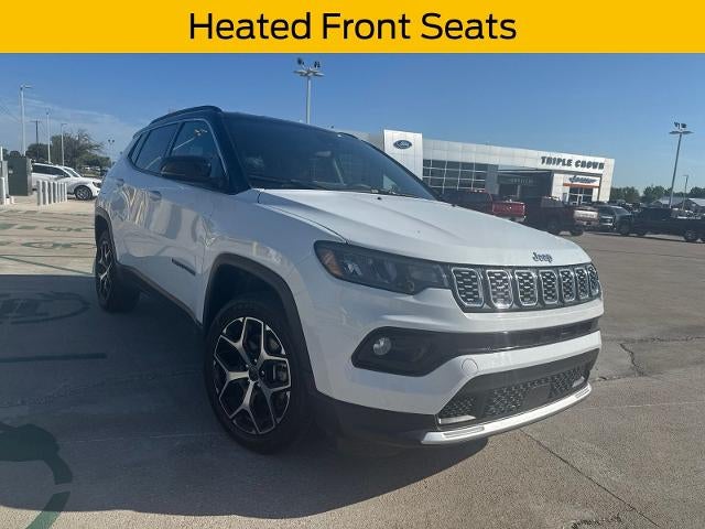 2025 Jeep Compass Limited in Bright White Clearcoat — front three-quarter view