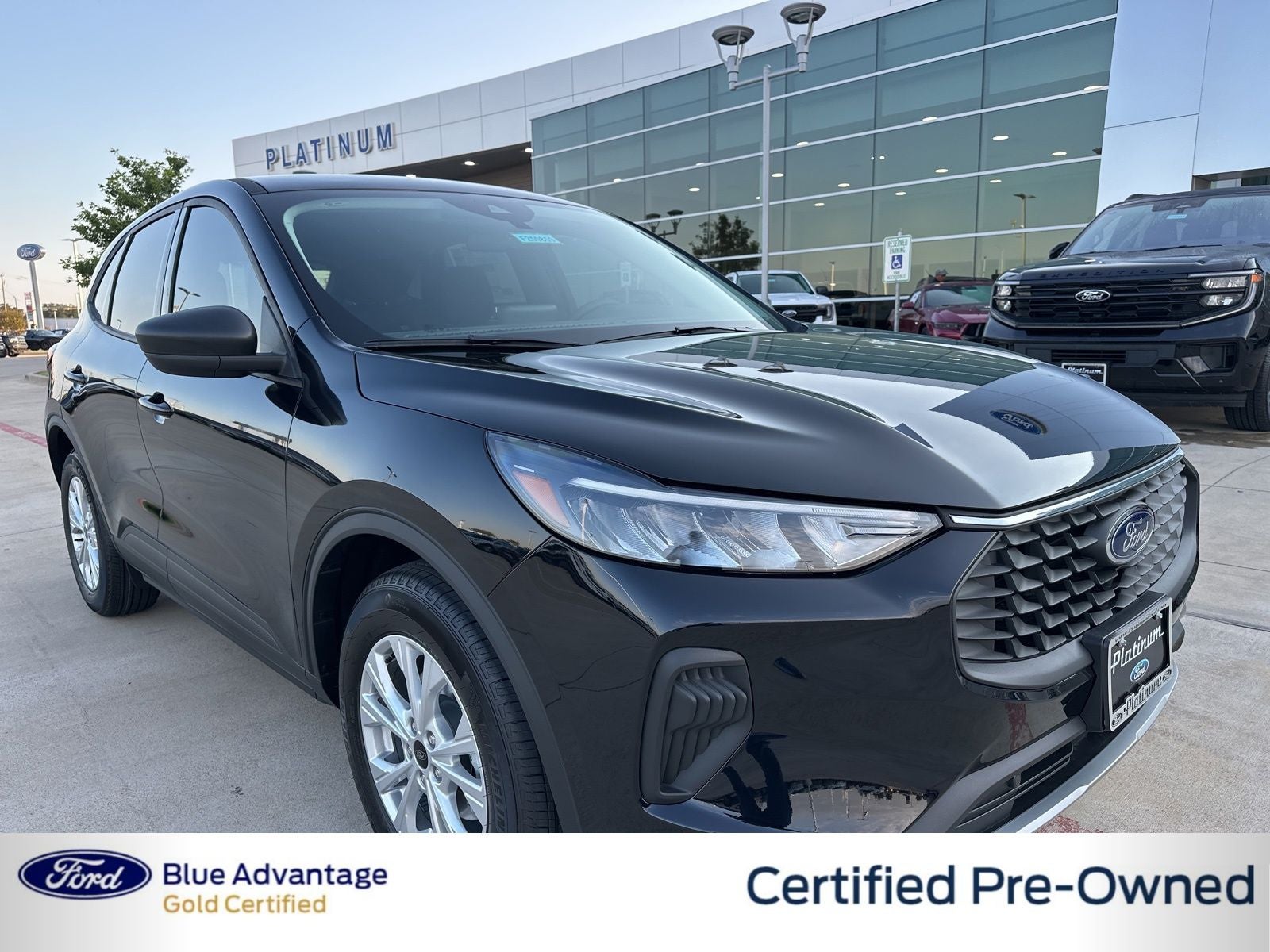 2025 Ford Escape Active in Agate Black Metallic — front three-quarter view