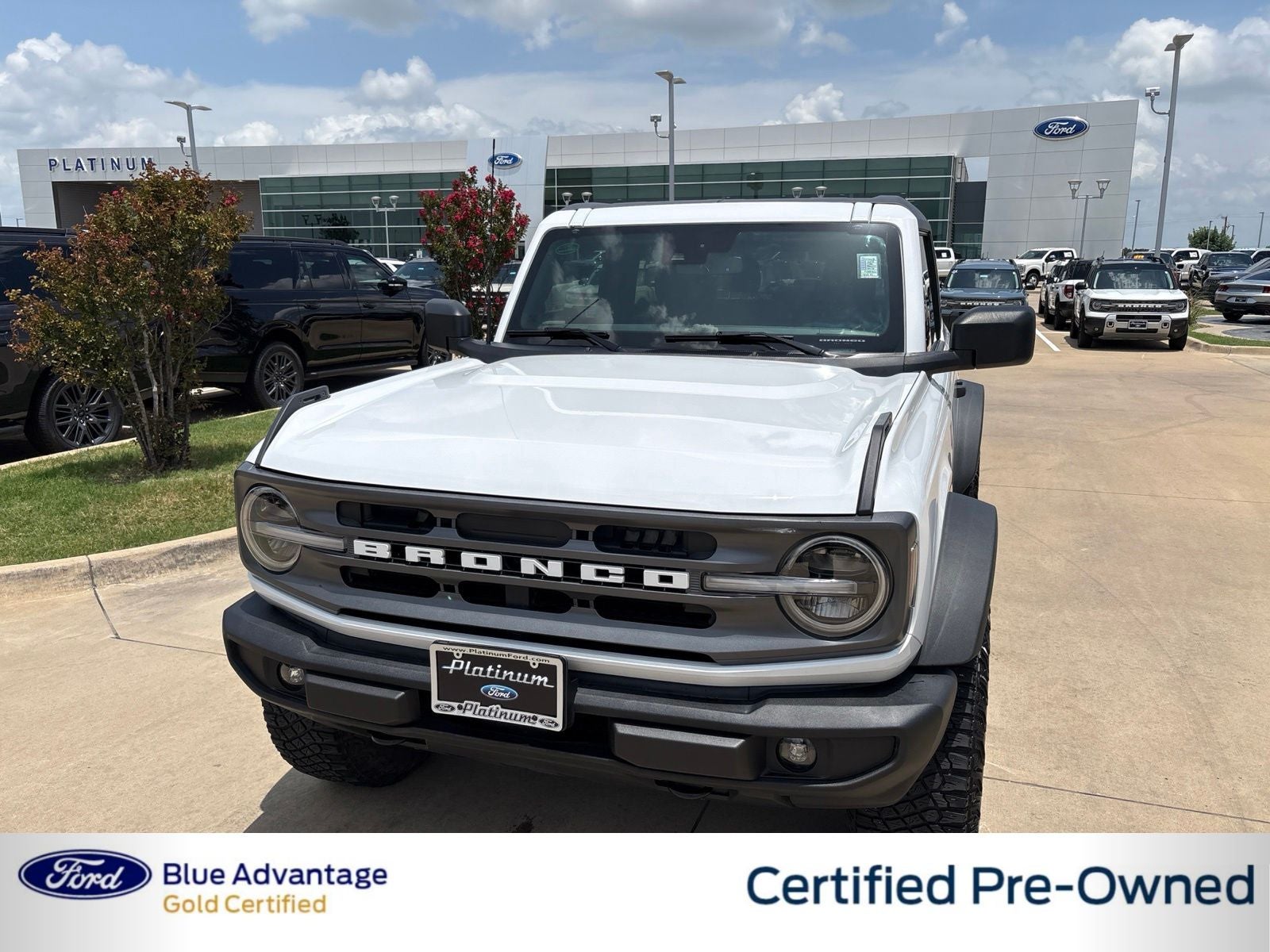 2023 Ford Bronco Big Bend in Oxford White — front three-quarter view