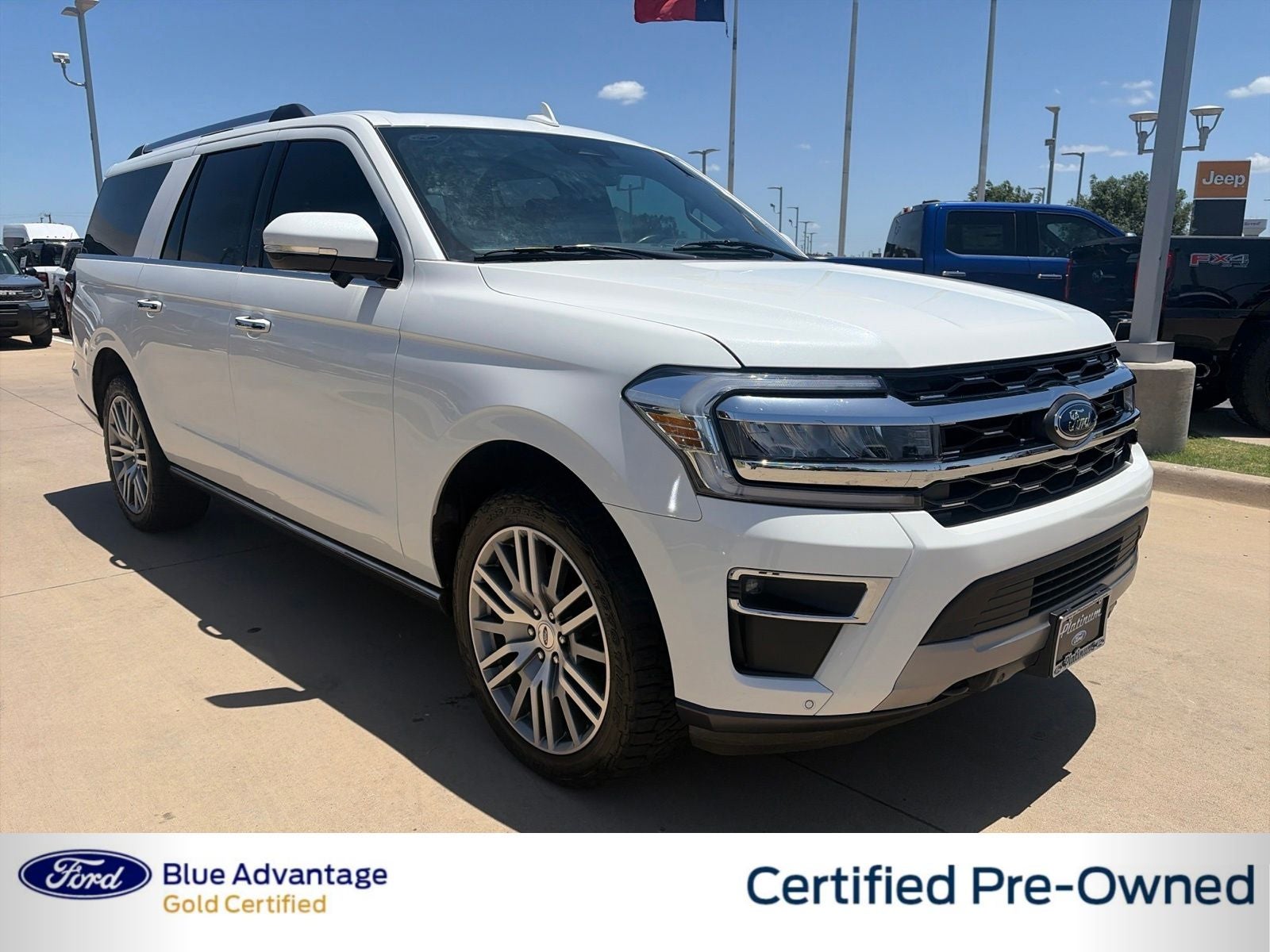 2023 Ford Expedition Max Limited in White Metallic — front three-quarter view